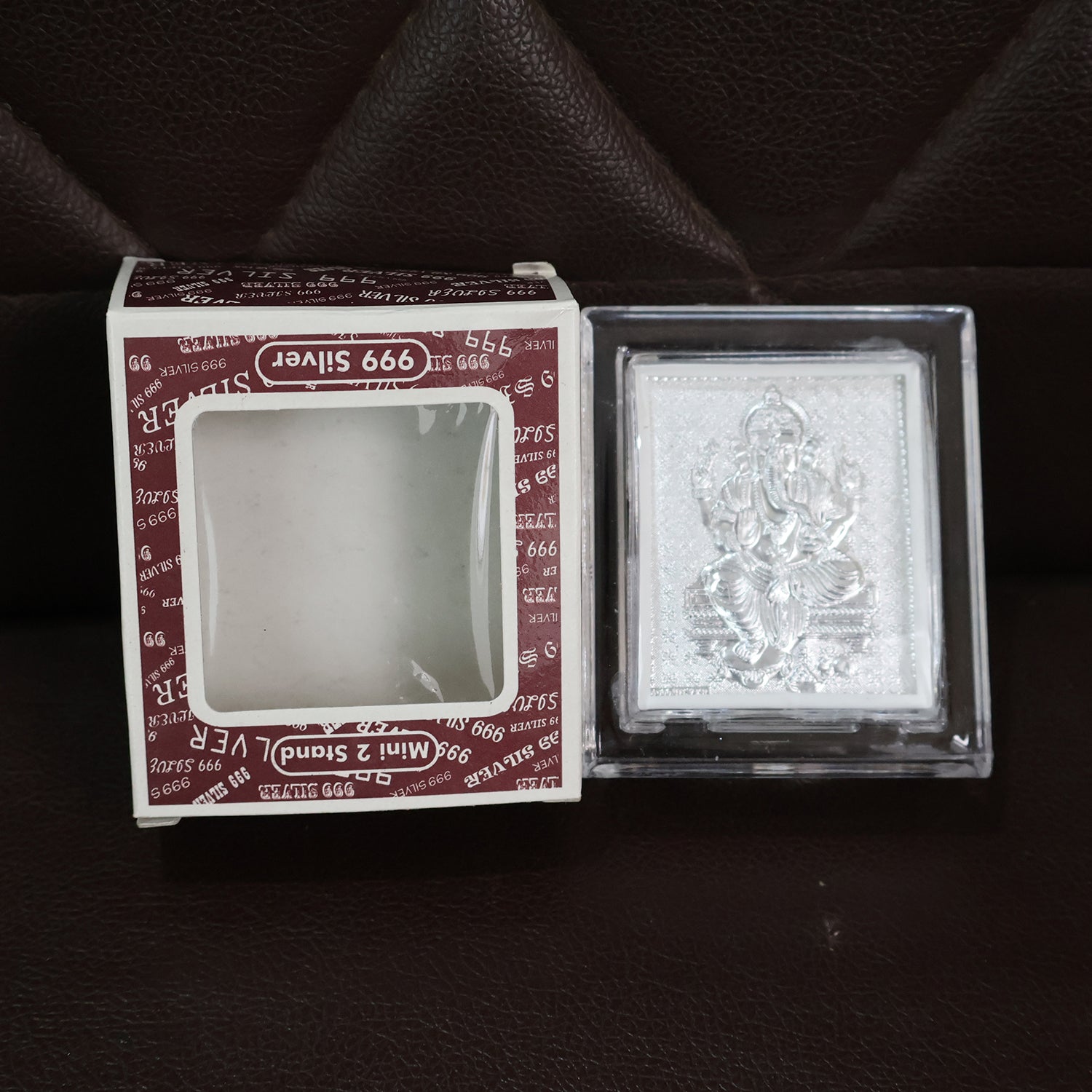 Embossed Silver-Plated Lord Ganesha Photo Frame  (1 Pc) Embossed Silver-Plated Lord Ganesha Photo Frame  (1 Pc)